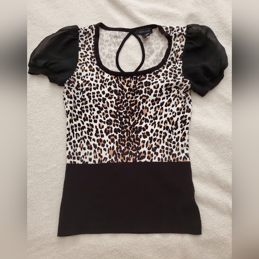 White House Black Market Cheetah Print Top